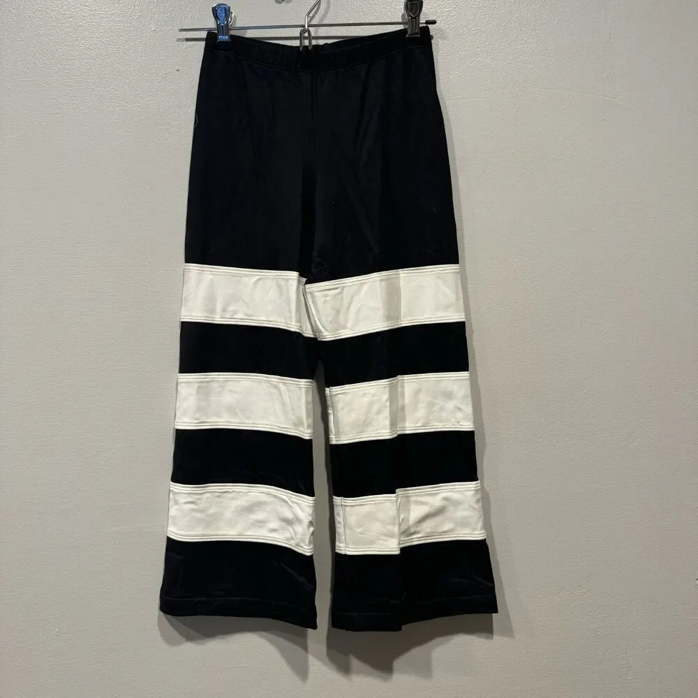 Children's Dance Costume Set sz XL Striped Capri Pants Tank Top Black White